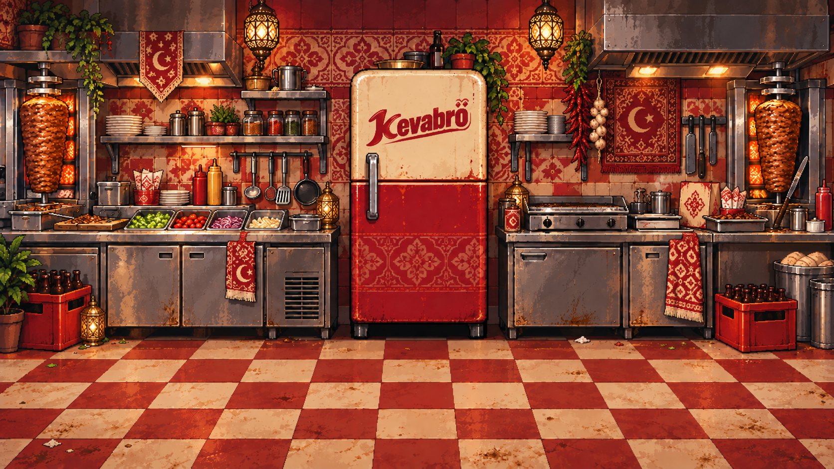 Cocina pixel art de Kevabrö