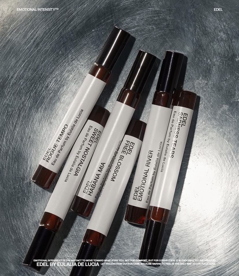 The full EDEL discovery set, all six fragrance vials