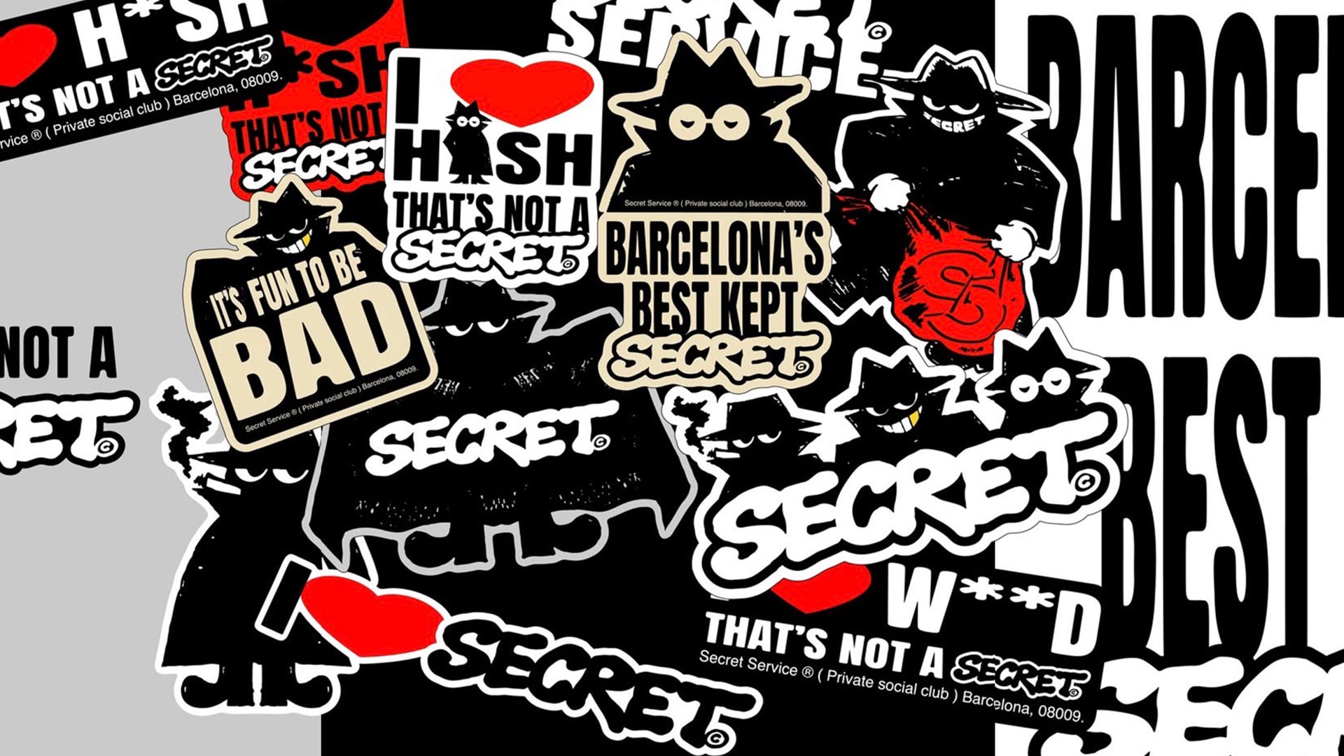 Secret Service sticker wall
